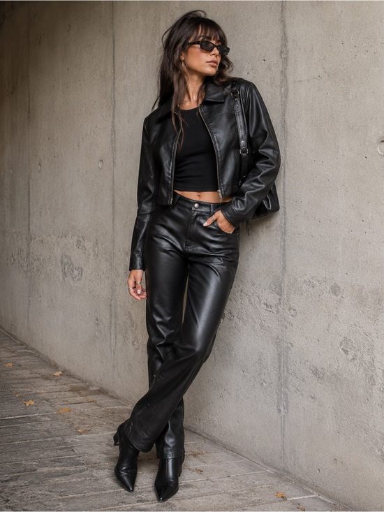 Zara Pants - ZARA Black Faux Leather women’s pants